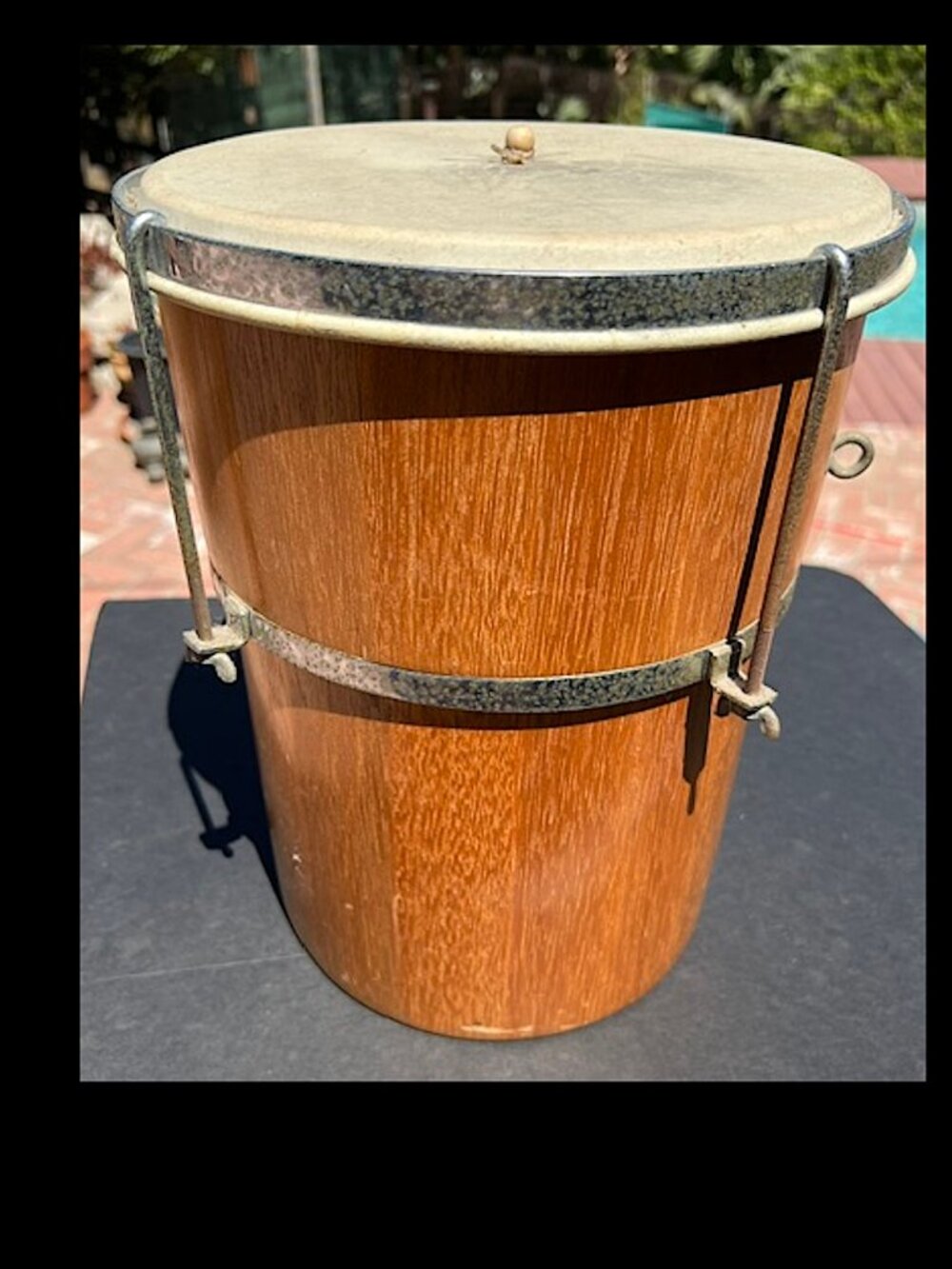 Vintage 80'S Gon Bop Conga (CUICA) Drum Brazilian Adjustable Wood Chrome